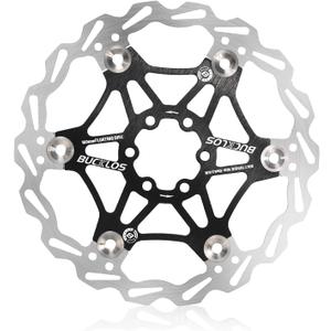 BUCKLOS 160mm 180mm 203mm Floating Disc Brake Rotor, Stainless Steel MTB Brakes Rotors with 6PC Bolts, Ultra-light Floating Disc Rotor fit Mountain Bike Road Bikes BMX（Black、Red）…