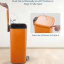 Garvee 8 Gallon Trash Can for Kitchen, Step Garbage Can, Orange