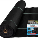 2.4oz-6.5FTx400FT Weed Barrier Landscape Fabric - Durable Weed Block Gardening Ground Cover Mat, Woven Geotextile Fabric for Underlayment, Commercial Driveway Stabilization, Weed Control Cloth
