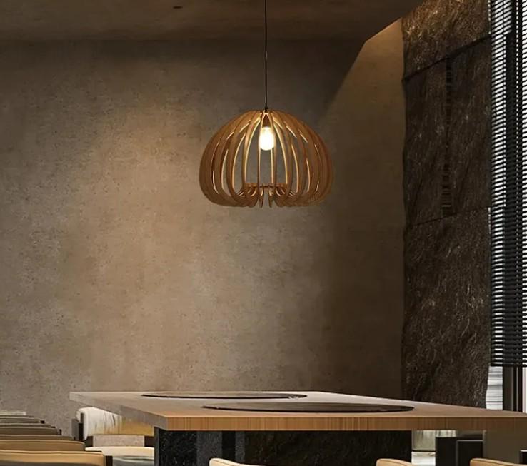 Farmhouse Pendant Pendant Light, Wood Hanging Light Fixture for Kitchen Island, Foyer, Hallway, Bedroom and Entryway