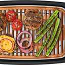 Chefman Smokeless Indoor Electric Grill, Copper, Extra Large, Nonstick Table Top Grill for Indoor Grilling and BBQ with Adjustable Temperature Control, Nonstick Dishwasher-Safe Parts, 9" x 15"