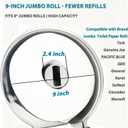 Commercial Jumbo Toilet Paper Dispenser: Wall Mount Stainless Steel 9 Inch Lockable Roll Toilet Paper Holder Bath Tissue Dispenser (Silver)