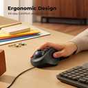 Wired Trackball Mouse for Large Hands, Ergonomic Design Reduces Wrist & Muscle Strain, Precision Tracking with Easy Index Finger Control, Compatible with PC, Laptop, Windows, Mac, Black
