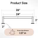 USHOWER Brushed Nickel Towel Bar, 24 Inch Towel Racks for Bathroom Wall Mounted, Heavy Duty Stainless Steel Towel Holder, Easy Installation (Total Length 26 Inch)