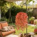 6 Bundles Artificial Fall Flowers for Outdoors Fake Plants Garden Home Fall Decor,UV Resistant Realistic Silk Faux Autumn Flower Indoor Outside Front Porch Patio Balcony Yard Farmhouse(Orange)