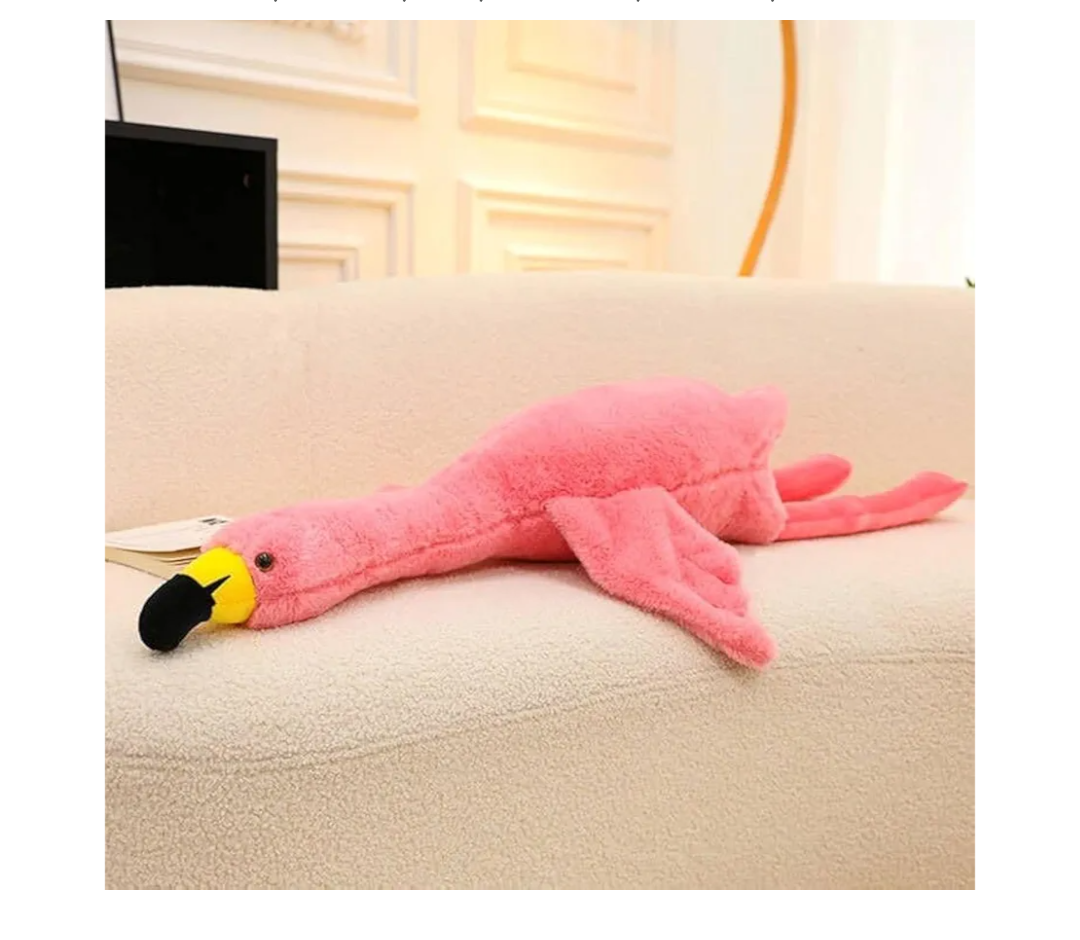XQEYNT Pink Flamingo Plush Pillow Stuffed Animal  34 Inch Ultra Soft & Cute Flamingo Gift, Huggable Stress Relief for Bedroom, Office, Car, for Kids, Adults, Girls（Pink）