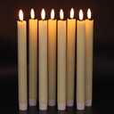 Flameless Flickering Taper Candles with 2 Remote Controls and Timer, Real Wax 3D Wick Light Window Candles Battery Operated Pack of 24