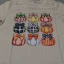 Women's Halloween T-Shirts Pumpkin Graphic Tees Autumn Fall Shirts Loose Casual Short Sleeve Tops (Apricot3, S)
