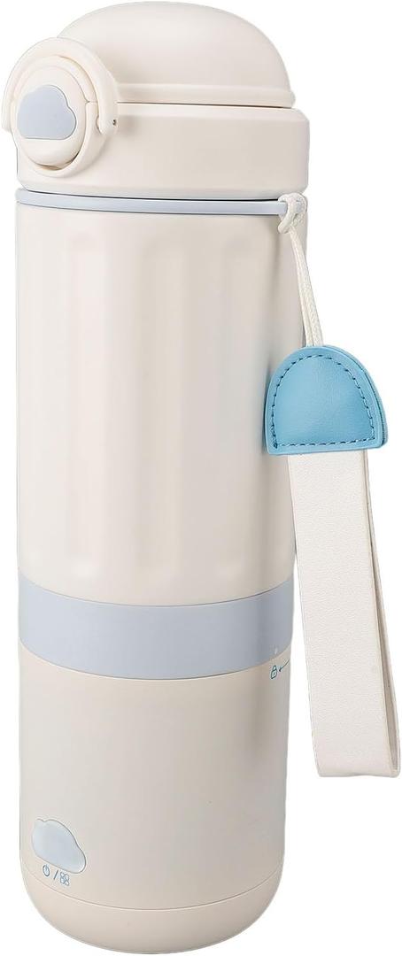 Electric Kettle Small, Double Layer Design, 13500mah battery, 304 Stainless Steel, 500ml, Portable Bottle Warmer for Mixing Formula, Travel Water Heater