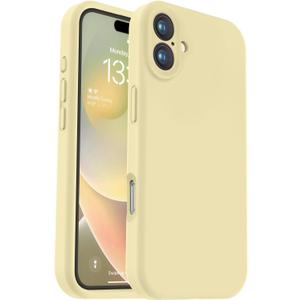 Vooii Compatible with iPhone 16 Case, Liquid Silicone Upgrade [Camera Protection] [Soft Anti-Scratch Microfiber Lining] Shockproof Phone Case for iPhone 16 6.1 inch - Creamy Yellow