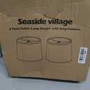 Lampshades Set of 2, Drum Lampshades 11.6" Top x 12.6" Bottom x 9.8" High, Seaside village Medium Lampshades (Spider Fitter), Beige Lampshades Natural Linen Hand Crafted, Easy Assembly Required