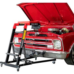 Traxion 3-100 Foldable Topside Automotive Engine Creeper, Red & Black