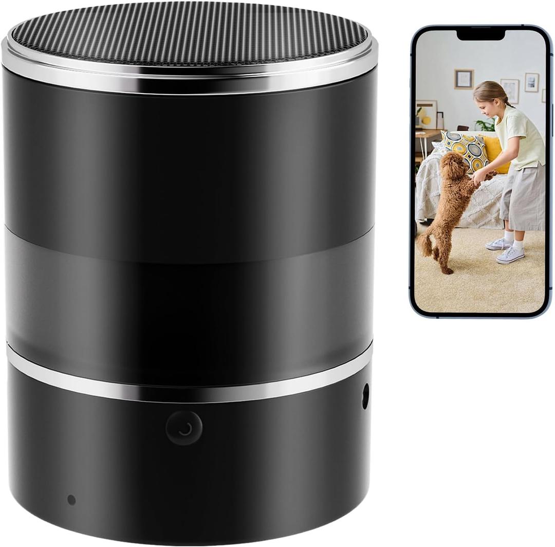 Security Camera with Bluetooth Speaker, Hidden Camera, Spy Camera,1080P Wireless WiFi Camera for Home/Office, Indoor Camera with Rotating Lens, 240 Viewing Angle, Motion Detection (2.4G/5G)