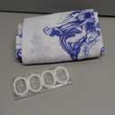 Vintage French Toile Shower Curtain Cotton 72x72 Inch Shower Curtain with 12 Metal Hooks Waterproof Home Bathroom Decor for Kitchen 18th Century Style Bath Accessories(Blue)