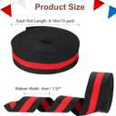 PATIKIL 1.6" Black Red Striped Grosgrain Ribbon, 10 Yard Polyester Fabric Stripe Craft Ribbon Double Faced Design for Bow Gift Wrapping DIY Making Christmas Decorations