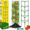 Halatool 72 Inch Extra Tall Tomato Cages for Garden, 2 Pack Heavy Duty Metal Plant Support Stakes for Climbing Plants, Adjustable Large Trellis for Outdoor Raised Garden Bed Vegetables Flowers Fruits