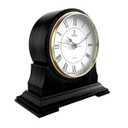 Mantel Clock for Living Room - Black Wood Mantle Clock Battery Operated - Silent Wooden Mantle Clock for Living Room Decor Above Fireplace Mantel, Office, Table, Shelf & Home Décor Gift 9x8.5