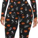 Halloween Pajamas Onesie Women Sexy One Piece Romper Long Sleeve Bodycon Jumpsuit Sleepwear for Adult (Small, Black)