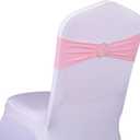 Pack of 50 Spandex Pink Chair Sashes for Wedding Elastic Chair Bows Sashes Bands Buckles Fitting Birthday Party Anniversary Events Ceremony Bridal Baby Shower Decorations