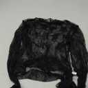 WIHOLL Womens Mesh Sheer Tops Sexy Crew Neck Summer Loose FIt Party Clubwear Shirts (Small, 1-a Black)