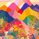 Lucky Puzzles - Flora of the Painted Peaks - 1000 Piece Jigsaw Puzzle for Adults | Colourful Mountain & Floral Landscape Puzzle | Unique Brain Teaser for Nature Lovers