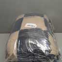 8x10 Area Rugs for Living Room, Fluffy Plush Checkered Rug for Bedroom, Modern Shag Non Slip Soft Furry Large Carpet for Kids Room Nursery Home Decor, Black and Beige