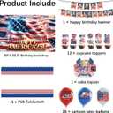 2 x America 250th Anniversary Party Decoration Kit, July 4th Decorations, Patriotic Banners, Balloons, Tablecloth, Cake Toppers, and Backdrop, 1776-2026 USA 250th Birthday