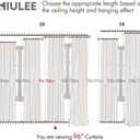 MIULEE 100% Blackout Curtains 96 Inch Long 2 Panels Set for Bedroom, Cream Thick Faux Linen Black Out Curtain Room Darkening Pleated Floor to Ceiling Window Drapes with Hooks for Living Room, Birch