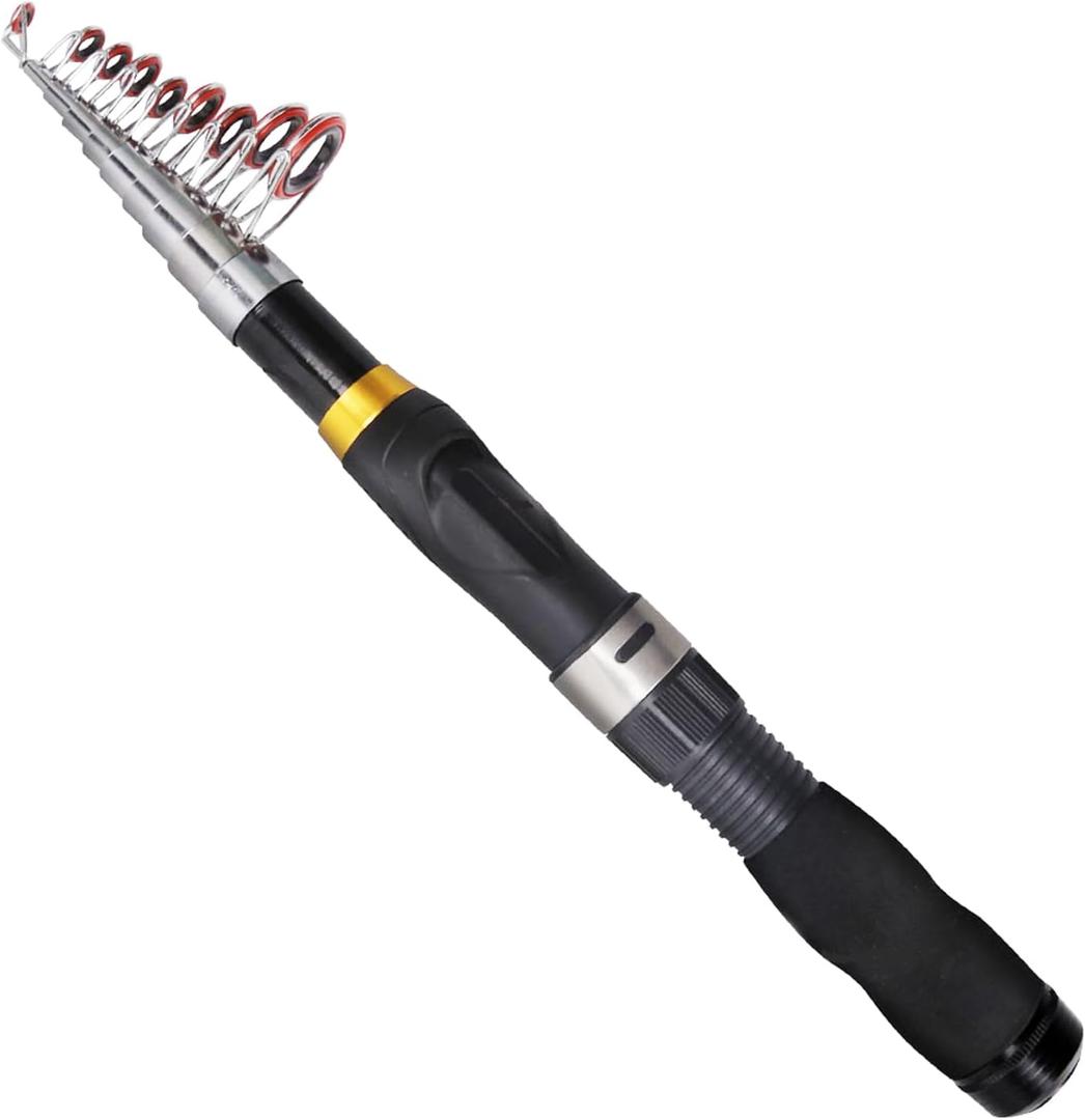 Collapsible Fishing Rod and Reel Combo, BalanZze Telescopic Fishing Rod with Spinning Reel, Portable Collapsible Fishing Pole Kit for Saltwater and Freshwater Ideal Fishing Gift