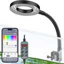 Pawfly Aquarium Light, 6 W Bluetooth Fish Tank Light, Full Spectrum Clip On Aquarium Lights for 1-5 Gallon Tanks, USB 24/7 LED Lights with Timer & Adjustable Brightness (Adapter Not Included)