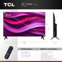 TCL 32-Inch Class R3D Series QLED Roku Smart TV | FullView Bezel-Less Design, Google Cast & AirPlay 2 | Television for Bedroom, Dorm & Kitchen (32R3D, 2026) Streaming Live Local News, Sports & Movies