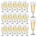 SUREHOME Plastic Champagne Flutes 40 Pack Disposable Champagne Glasses 5oz Clear Plastic Mimosa Glasses Wedding Cocktail Cups Bulk for New Years Eve Party Supplies 2025 Engagement Birthday Decorations