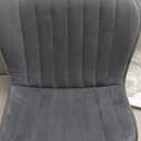 Counter Height Bar Stools, Modern Velvet Barstools Set of 2 with Black Legs and Fabric Seat and Back for Kitchen Island, Grey.