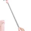 Selfie Stick for iPhone, Extended Portable Selfie Stick, Wireless Remote, Adujustable, Compact Phone Holder for Photograph, Video Recording, Streaming (Pink)