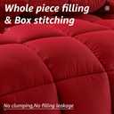 HYLEORY All Season Full Size Bed Comforter - Cooling Down Alternative Quilted Duvet Insert with Corner Tabs - Winter Warm - Machine Washable - Red
