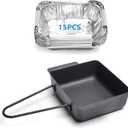 Grease Tray Replacement for Nexgrill 720-0896 720-0830H 720-0830D, Grill Drip Pan Rreplacement Grease Catcher Cup Box for Cuisinart CGG-7400 with 15 Pack Aluminum Foil Liner