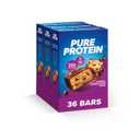 Pure Protein Bars, High Protein, Nutritious Snacks to Support Energy, Low Sugar, Gluten Free, Chewy Chocolate Chip, Pack of 36, BBD: 04/30/2025