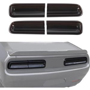 JeCar Smoked Tail Light Covers Rear Light Guards Exterior Accessories Compatible with Dodge Challenger 2015-2024