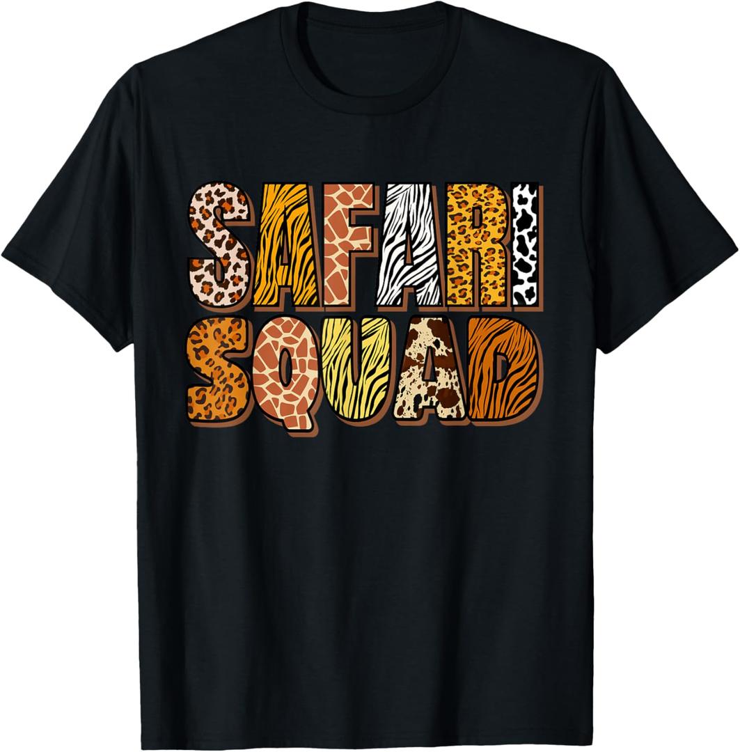 Safari Squad Africa Animal Skin for Boys Girls Children Men T-Shirt, 3XL