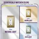ENERLITES Decorator Switch or Outlet Metal Wall Plate, Stainless Steel Outlet Cover, Corrosion Resistant, Size 1-Gang 4.50" x 2.76", Stainless Steel 201, 7731-BB, Brushed Brass, Gold