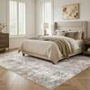 8x10 Area Rug Living Room Rugs Washable Neutral Brown Grey Carpet