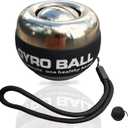 All-Metal Power Gyro Ball,Weighted Auto-Start Hand Wrist Forearm Trainer and Strengthener for Exercise Joint and Muscle with Ball Bag