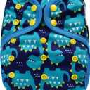 OsoCozy One Size Cloth Diaper Covers - Adjustable Snap Fit & Double Leg Gussets for Baby Boys & Girls from 8-35 Pounds. Use with Prefold, Flat or Fitted Cloth Diapers.