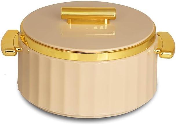 Casserole Insulated Hot Pot with Stainless Steel Inner Single | Roti Casserole | Hot Box for Kitchen | Chapati, Roti, Biryani | Keeps Food Hot & Fresh (Ivory, 1700 ML)