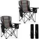 FAIR WIND 2 Pack Padded Oversized Camping Chair Heavy Duty for Adult 500LBS, Twin Pack