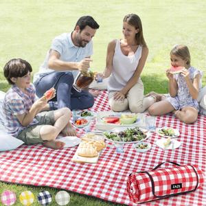 ZAZE Picnic Blanket Extra Large Waterproof, 80''x80'' Checkered Picnic Blankets Beach, Outdoor, Camping on Grass Accessories Couple Ideas Wedding Registry Gifts (Red and White)