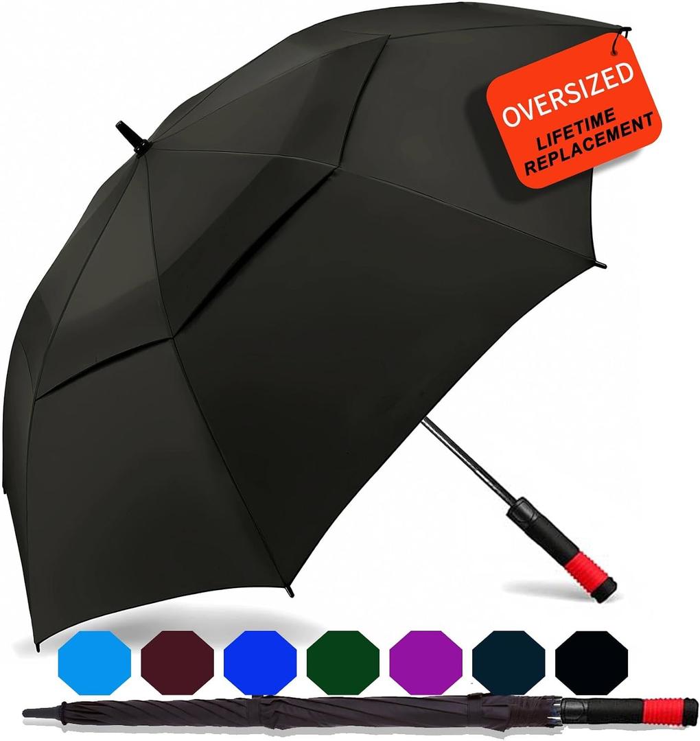 SIEPASA Golf Umbrella Large 62/68/72 Inch Automatic Open Golf Umbrella Extra Large Oversize Double Canopy Vented Umbrella Windproof Waterproof for Men and Women.