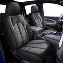 Seat Covers for Car Full Set Fit for Chevy Colorado 2015-2024 2025 Leather Seat Covers Breathable Waterproof Seat Protectors Automotive Seat Cushion with Airbag Compatible (5 Seats,Black&Dark Grey)
