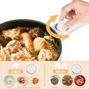 Dezin Hot Pot Electric Upgraded, Non-Stick Saut Pan, Rapid Noodles Electric Pot, 1.5L Mini Portable Hot Pot for Steak, Egg, Fried Rice, Ramen, Oatmeal, Soup with Power Adjustment (Beige)