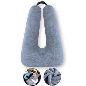 Travel Pillow Car Pillow Kid Car Sleeping The Sleeping Aid for Adults and Kids on Road Trips Kids Travel Pillow Gray